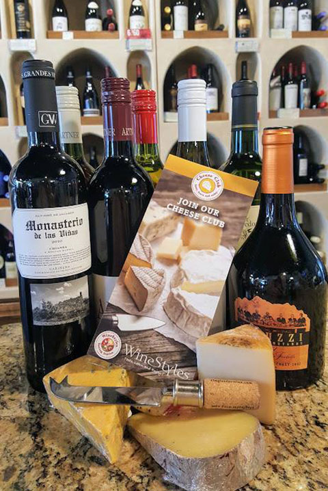 cheese club brochure with cheeses