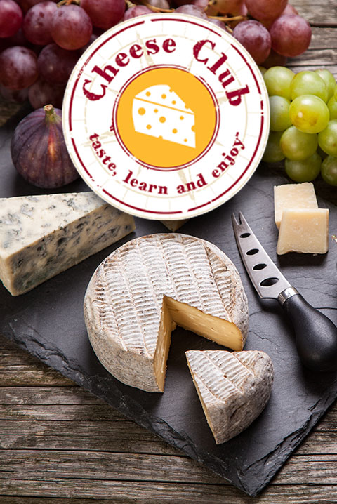 cheese club logo with cheeses
