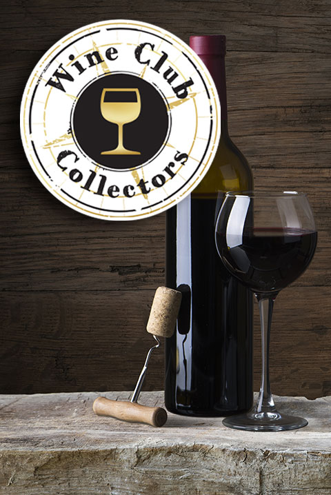 Collectors Club logo with wine bottle and glass
