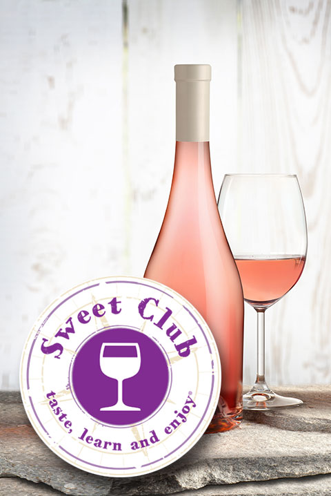 Sweet Club logo with wine bottle and glass