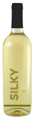 Silky white wine bottle