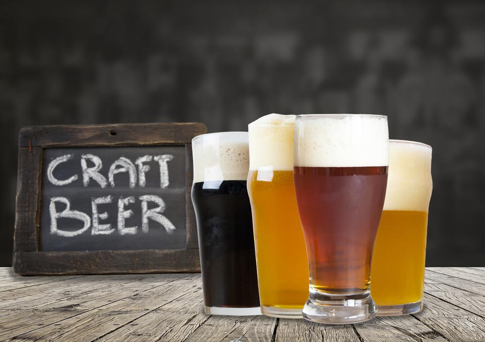 Glasses of craft beer